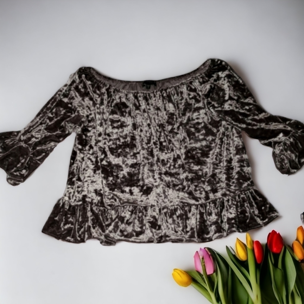 Sanctuary beautiful crushed Velvet Blouse - Picture 2 of 10